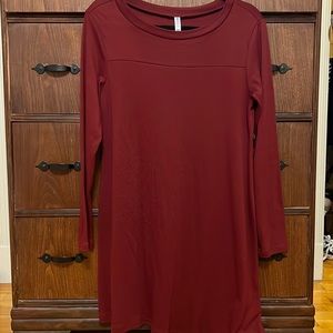 Maroon shirt dress